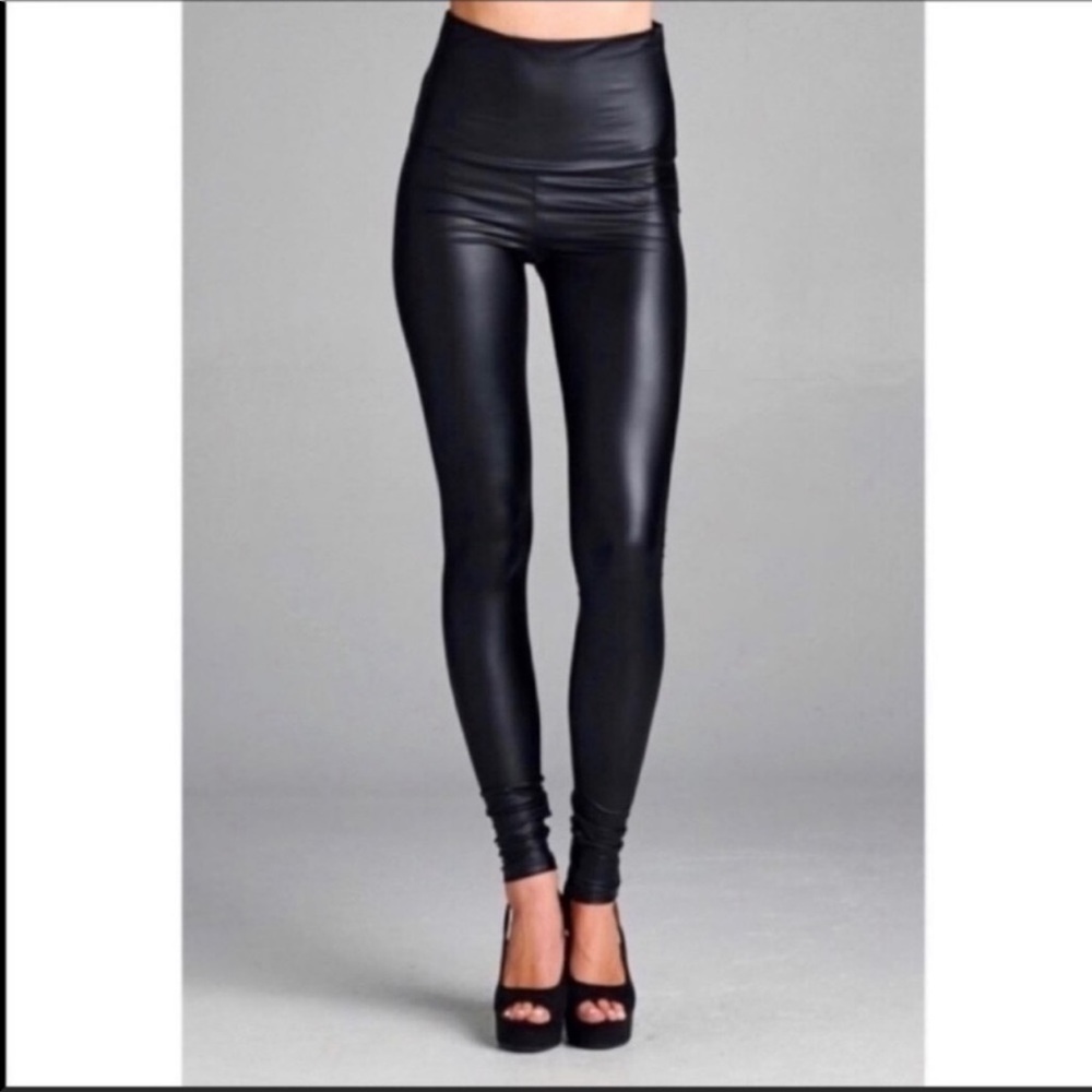 NWT Most Fabulous Favorite Faux Leather high waisted leggings - Picture 2 of 4